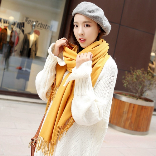 Рыжий демисезонный желтый цветной шерстяной шарф, розовая цветная шерстяная кашемировая накидка