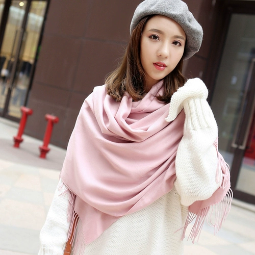 Рыжий демисезонный желтый цветной шерстяной шарф, розовая цветная шерстяная кашемировая накидка