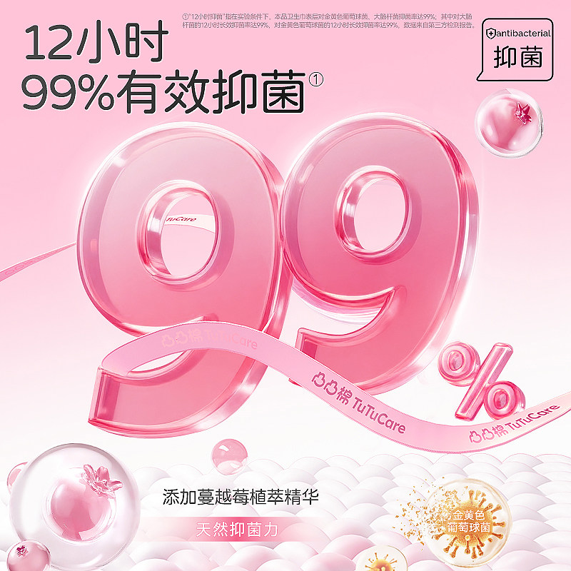 凸凸棉安睡裤型卫生巾透气安心裤量大夜用超熟睡姨妈巾6条装