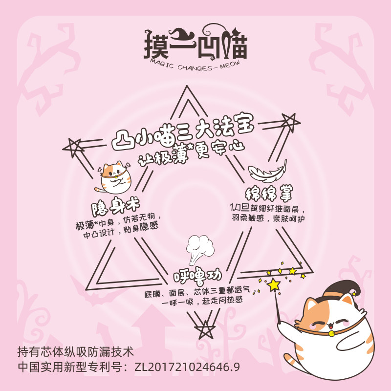 凸凸棉摸一凹喵新品少女极薄卫生巾 凸凸棉卫生巾