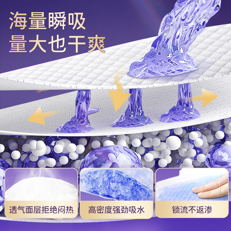 【下单双套】凸凸棉超长夜用430mm卫生巾量大防漏420加长姨妈巾
