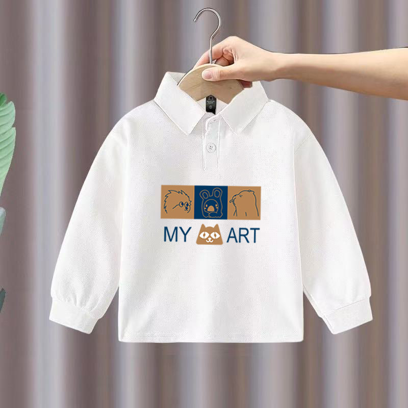 100%纯棉男童POLO长袖T恤2026春秋新款中小儿童宝宝卡通印花上衣,淘宝优惠券,粉丝福利购,淘宝优惠卷