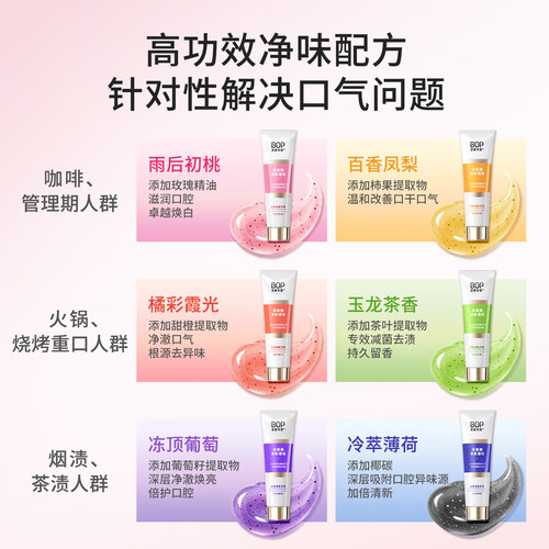 【顺手买一件】BOP溶菌酶香氛清新牙膏小样20g/支家用便携旅行装 - 图3
