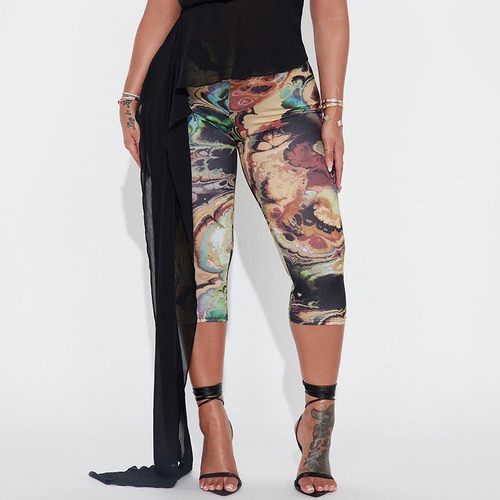 High waisted hip hugging casual pants高腰包臀弹性七分休闲裤 - 图2