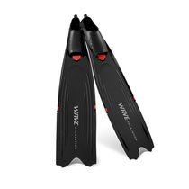 wave long footed webbed male and female free diving training frogs fishing snorkeling deep diving soft swimming floating diving equipment Blackred