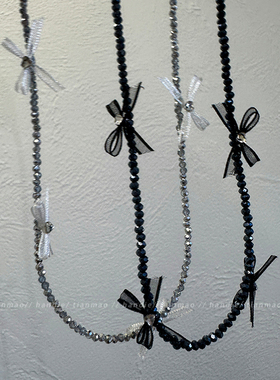 今晚有约！精致水晶珠蝴蝶结项链