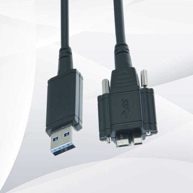 工业相机usb3.0A公转Micro-B光纤线缆高柔拖链带锁连接数据线-图2