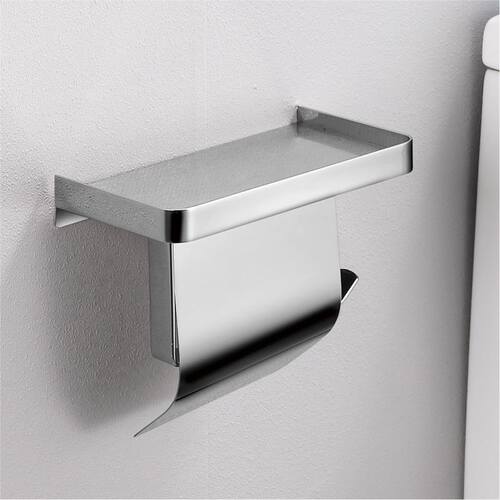 不锈钢卫生间纸巾架免打孔厕纸架宾馆酒店卷纸架手机架置物架 - 图2