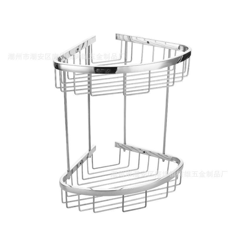 三角架亮光304不锈钢双层线条置物架浴室厕所卫生间网蓝三角架-图3