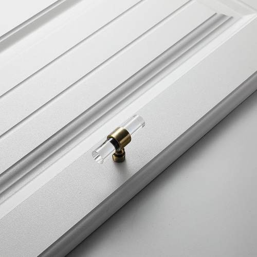 透明亚克力拉手衣柜柜门橱柜抽屉鞋柜门把手黑色单孔拉手定制 - 图1