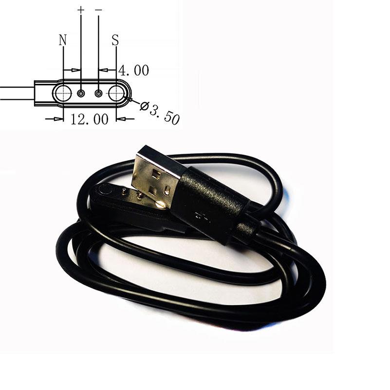 磁吸充电线2PIN榨汁杯智能手表手环磁吸数据线N52强磁间距4.0MM-图2