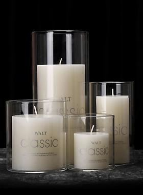 创意透明玻璃杯婚礼路引花瓶家居装饰香薰蜡烛台杯玻璃摆件不含盖