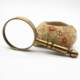 75 antique bronze hand-held reading 10x glass magnifying glass for the elderly and children, antique jade observation and detection customization