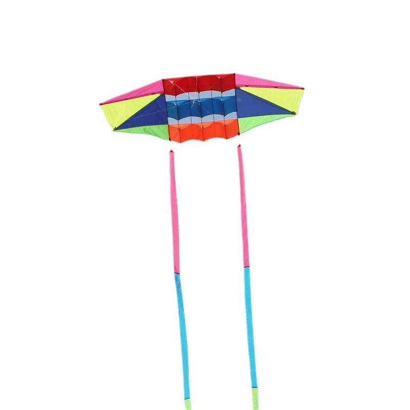 潍坊风筝立体风筝彩虹拼接格子布多骨架大风长尾雷达滑翔风筝