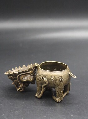 做旧仿古神兽狮子香炉桌面摆件青铜器居家工艺品