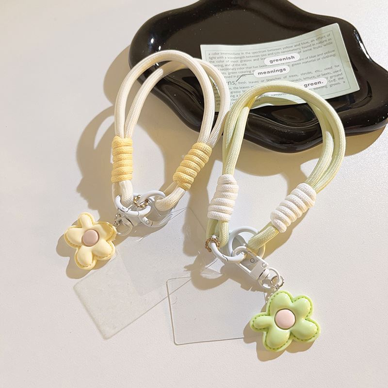 ins风多巴胺花朵挂件包包链条防丢手机挂绳ccd相机挂件钥匙扣 - 图0