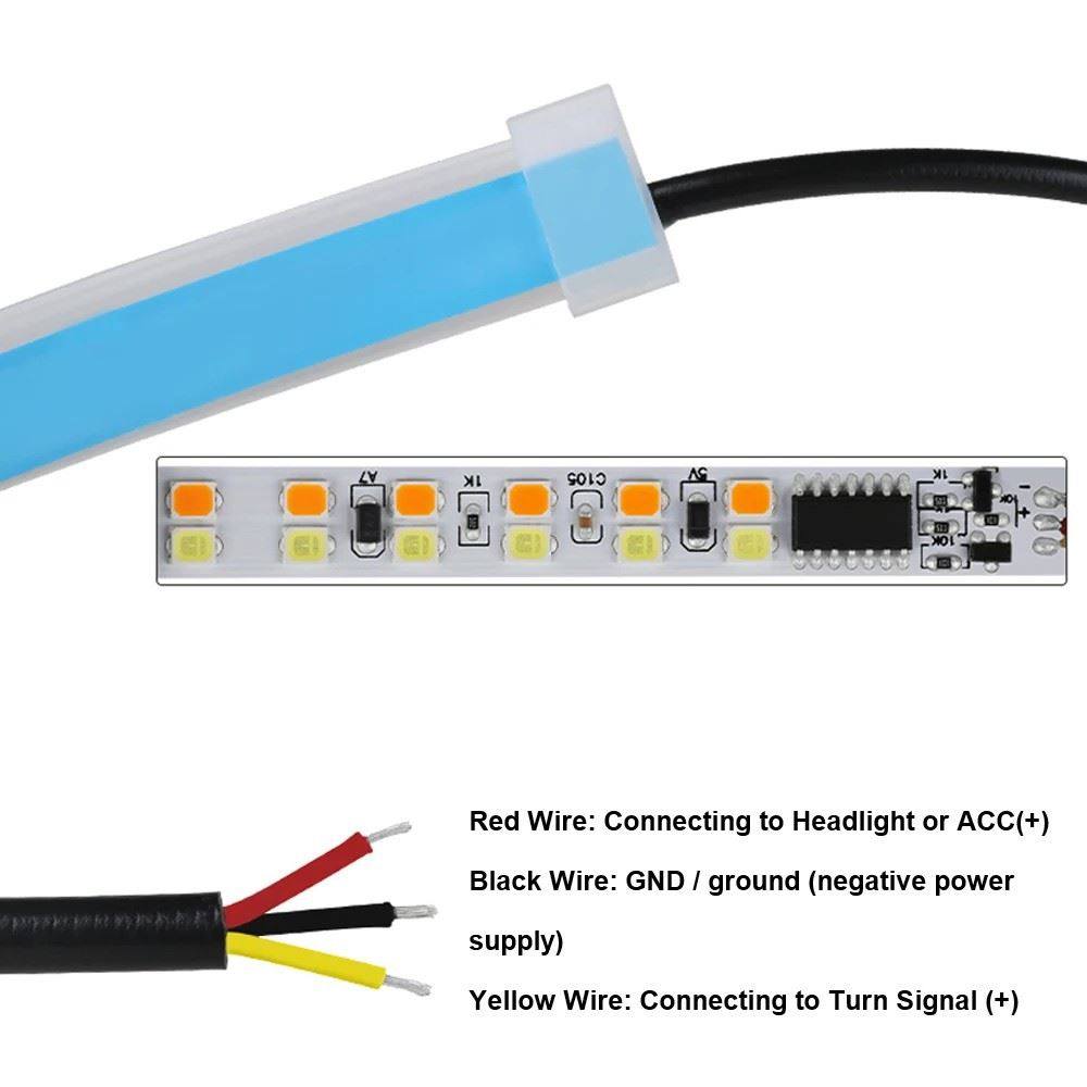 汽车日行灯 超薄启动扫描 导光条30cm 45cm 60cm 双色流光灯 车灯,淘宝优惠券,粉丝福利购,淘宝优惠卷