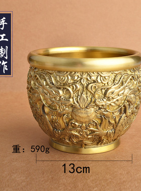 龙纹缸貔貅缸聚宝盆招财缸办公室客厅桌面烟灰缸创意摆件