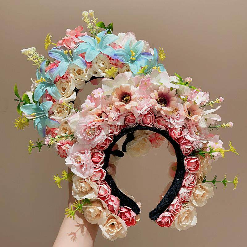 儿童簪花发箍女孩中国风花朵花环头箍宝宝民族风汉服头饰女童发饰,淘宝优惠券,粉丝福利购,淘宝优惠卷