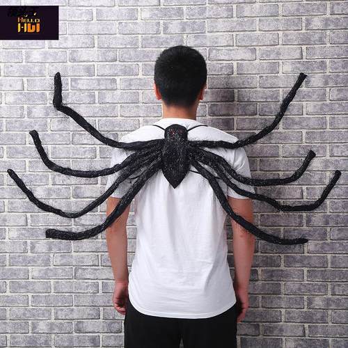新款背带大蜘蛛万圣节派对装饰翅膀仿真蜘蛛道具鬼屋密室吓人蜘蛛 - 图0