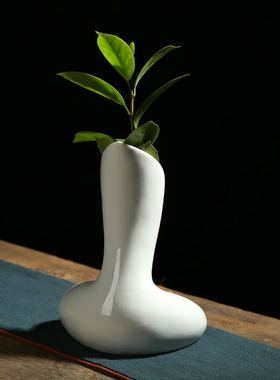 创意陶瓷人体艺术花瓶多肉花盆摆件 白色现代简约工艺品