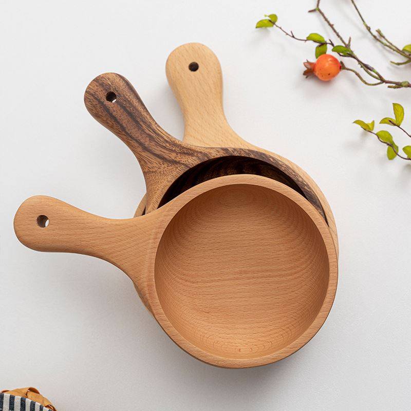 木制日式榉木相思木把手吃播水瓢水勺ins风沙拉碗果盘泡菜泡面碗,淘宝优惠券,粉丝福利购,淘宝优惠卷