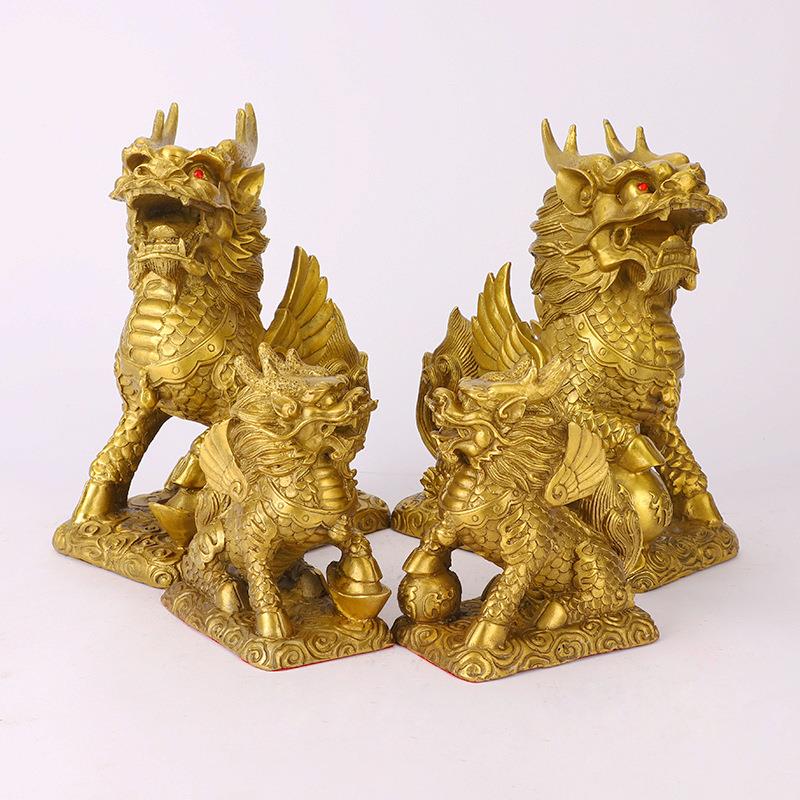 厂家 黄铜麒麟 全铜财富福麒麟 工艺品礼品 家居摆件定制