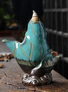 新款倒流香炉家用室内塔香熏香檀香炉创意茶道香道个性香薰炉摆件