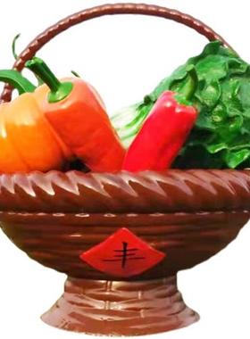 玻璃钢雕塑定制蔬菜水果篮户外卡通采摘园农场果园丰收落地摆件