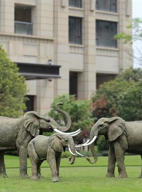 园林景观雕塑玻璃钢大型仿真动物大象模型幼儿园户外草坪装饰摆件
