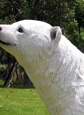 玻璃钢仿真北极熊摆件户外雕塑游乐园花园林摆设大型冰雪世界装饰