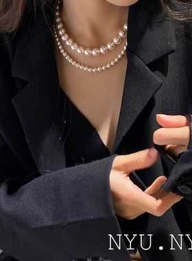 nyu珍珠纯银通用可叠戴