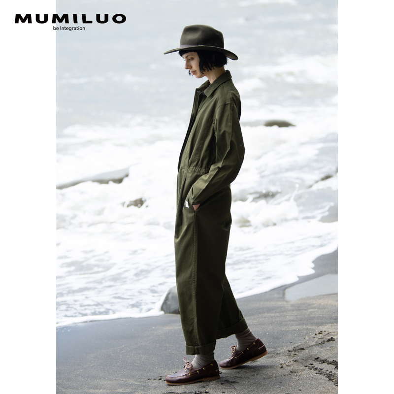 MUMILUO|工装连体裤女春季新款显瘦高级感帅气高腰春秋长袖连体衣 - 图0