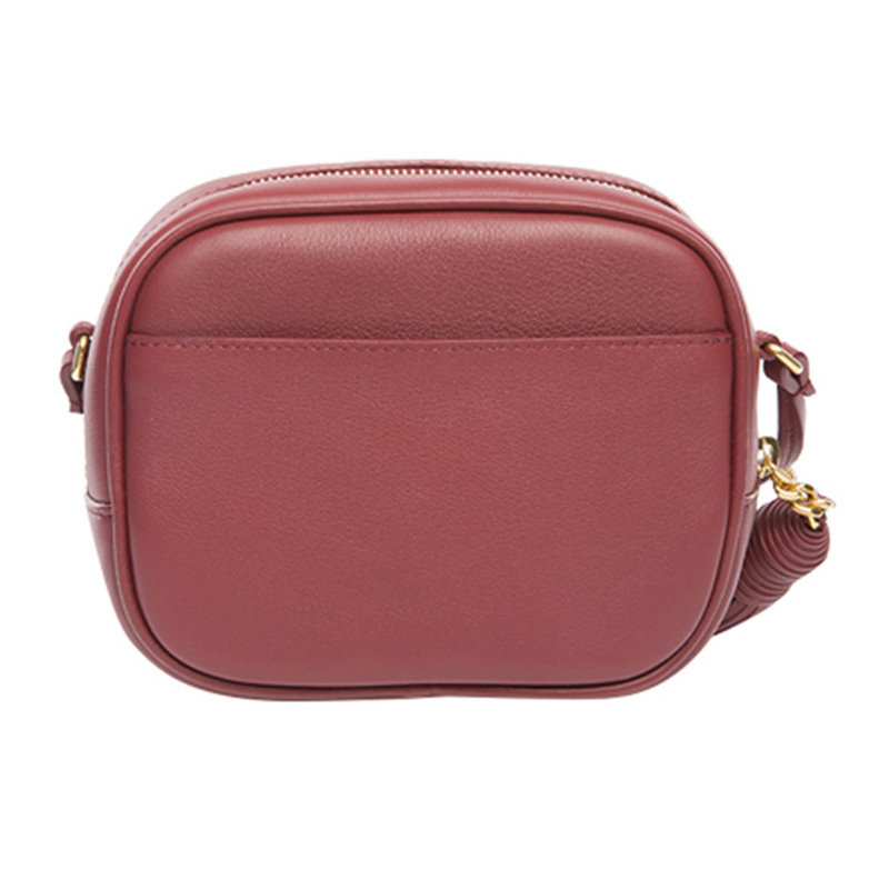 圣罗兰女士牛皮红色流苏装饰斜挎包 YISHEHUI海外女士包袋