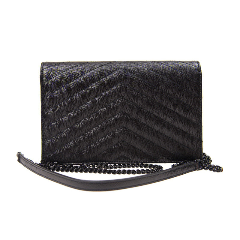 圣罗兰女士黑色牛皮单肩包 YISHEHUI海外女士包袋