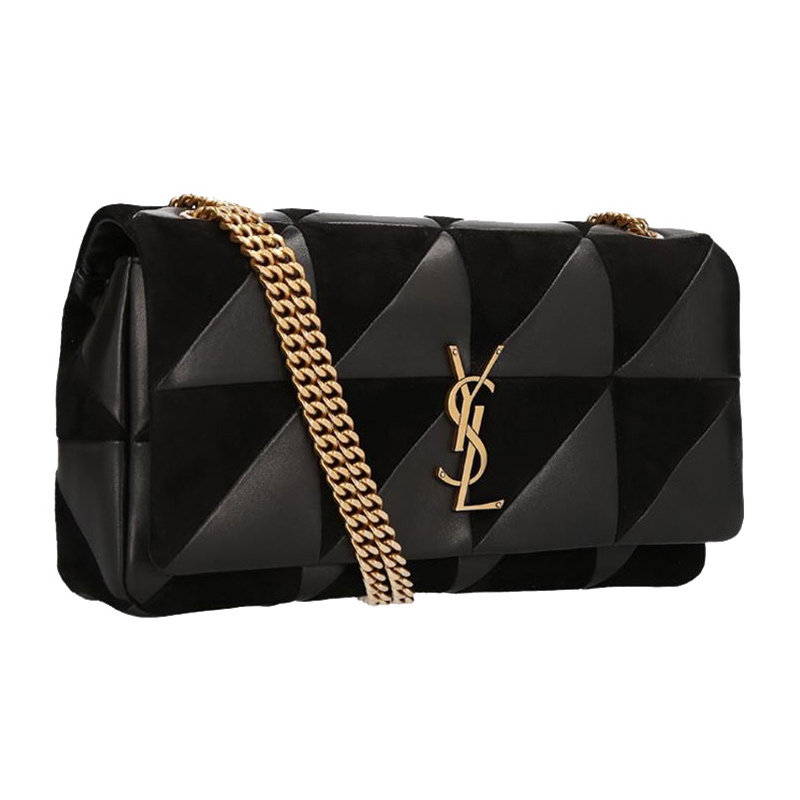 圣罗兰女士小牛皮拼接链条手提包 YISHEHUI海外女士包袋