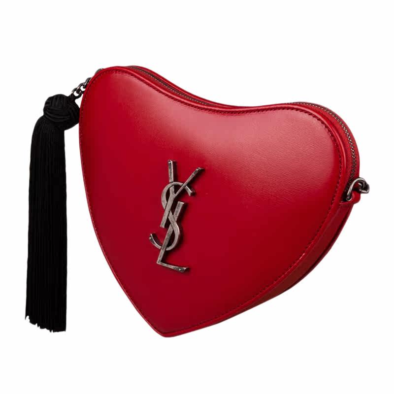 圣罗兰女士红色小牛皮单肩包 YISHEHUI海外女士包袋