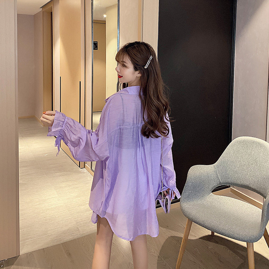 夏季2020新款防晒开衫搭配吊带衬衣 森丽顿蕾丝衫/雪纺衫