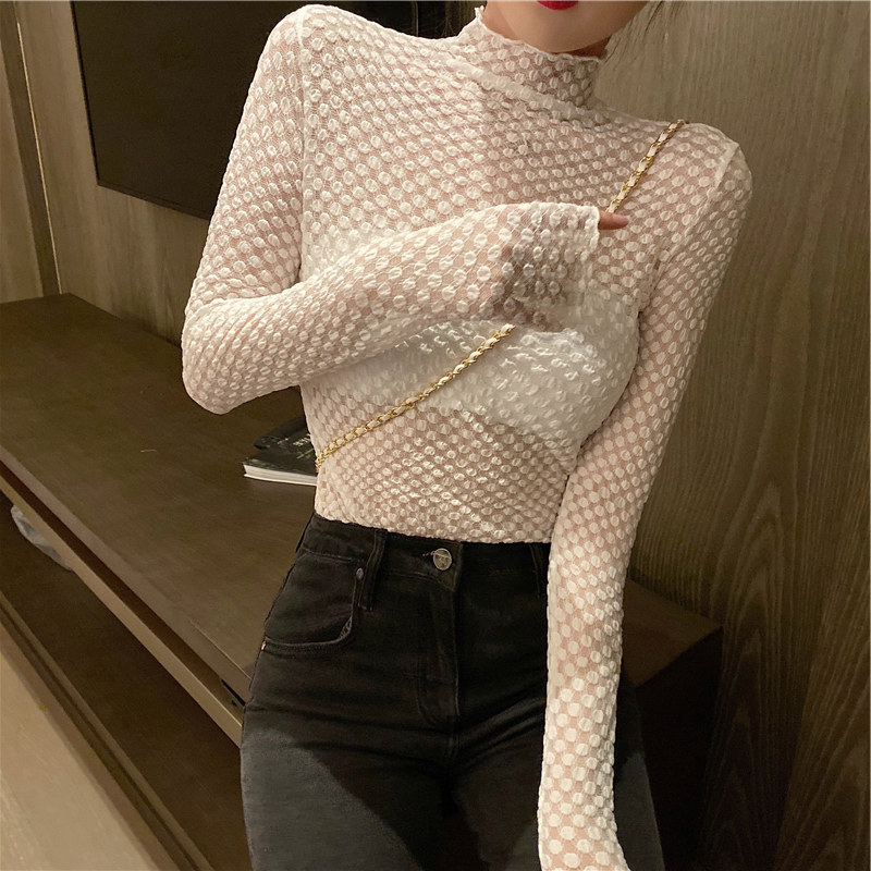 2020夏季新款美体蕾丝镂空网纱小衫 森丽顿T恤