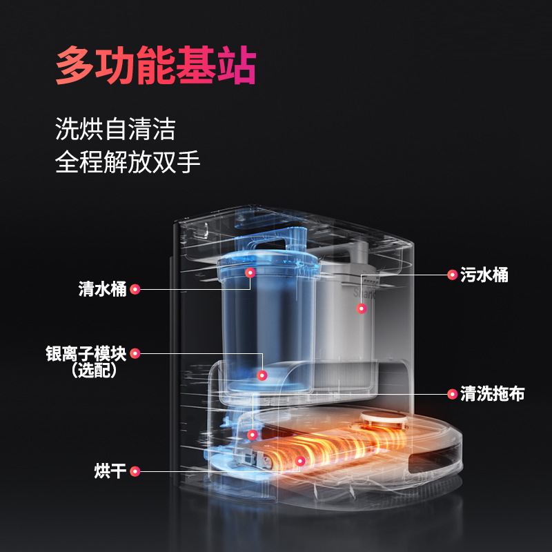 Shark鲨客扫地机器人扫拖一体机智能家用烘干自清洁活水洗地机Z1