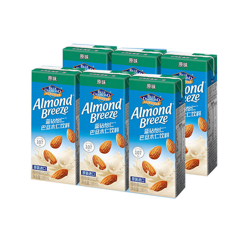 韩国进口Maeil每日蓝钻怡仁巴旦木杏仁饮料190ml*6瓶24瓶整箱饮品,淘宝优惠券,粉丝福利购,淘宝优惠卷