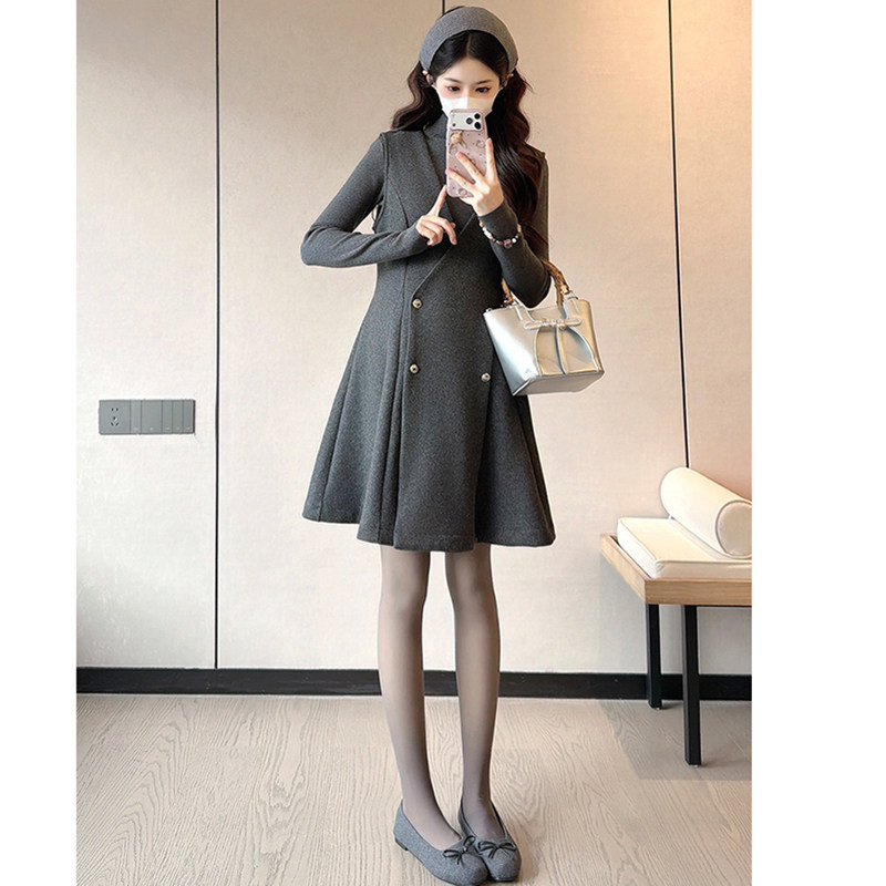 孕妇连衣裙套装秋冬2026新款灰色小香风高级感背心裙打底衫两件套,淘宝优惠券,粉丝福利购,淘宝优惠卷