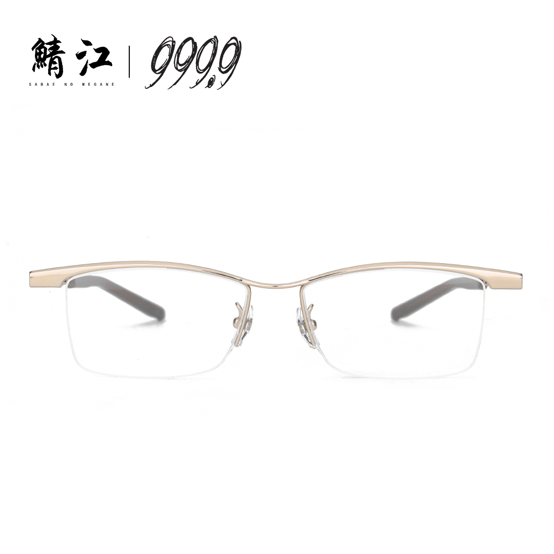 999.9日本神级手工眼镜男女日本钛眉形半框复古近视配镜架S-875T - 图0