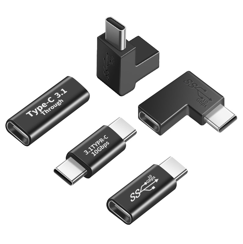 德洛仕 双头TYPE-C转接头公对母口弯头type c母对母转换器两头公对公USB3.1Gen2充电数据延长线PD快充连接头