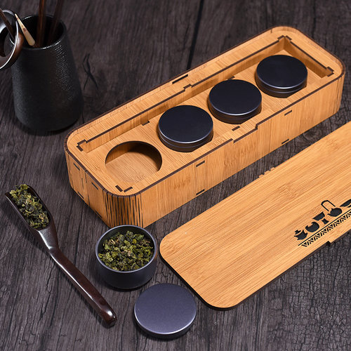 茶叶包装盒3罐6罐10罐红茶绿茶普洱通用仿竹小罐茶伴手空礼盒定制 - 图2