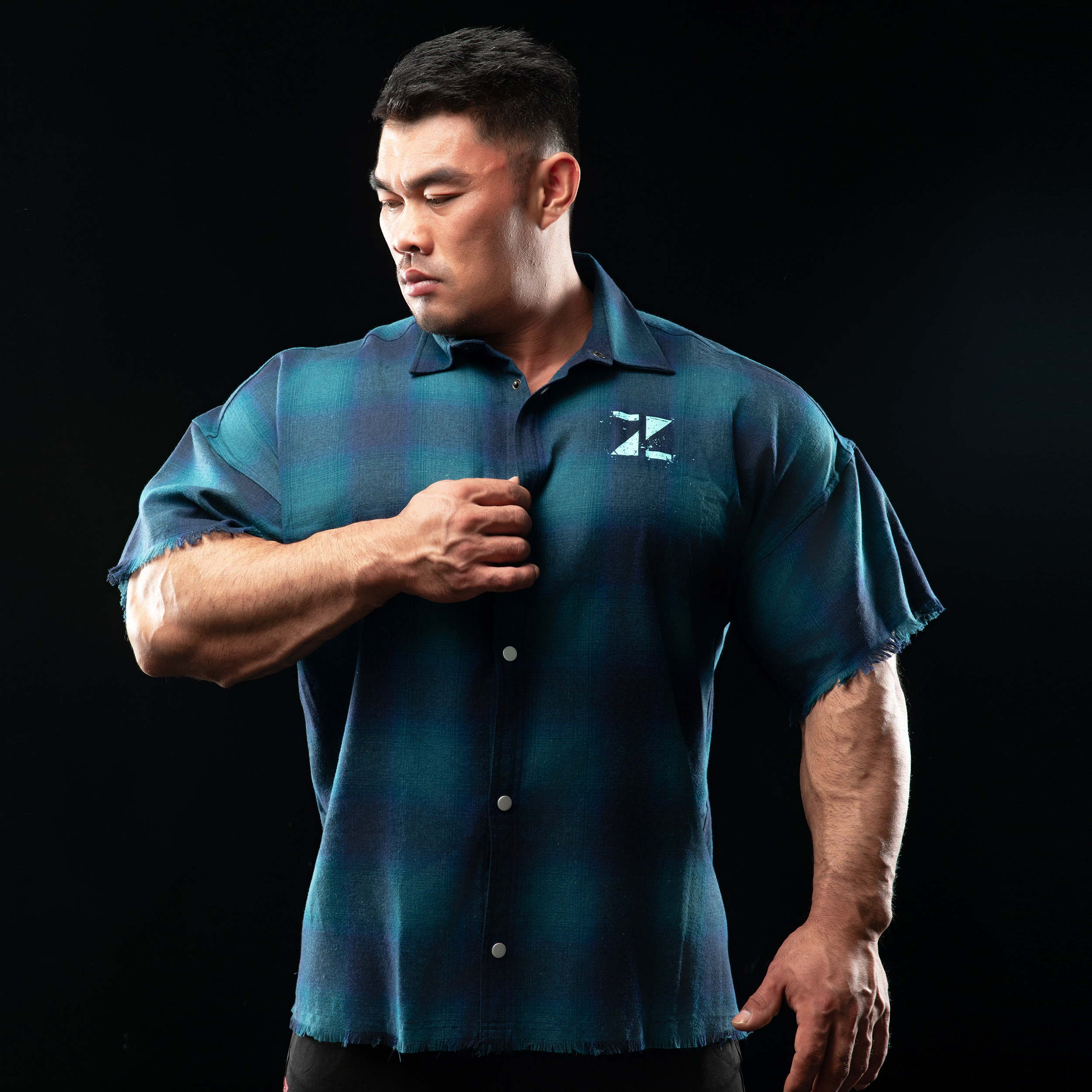 zerotohero运动格子衬衫健身纯棉短袖美式训练服健美宽松男士T恤,淘宝优惠券,粉丝福利购,淘宝优惠卷