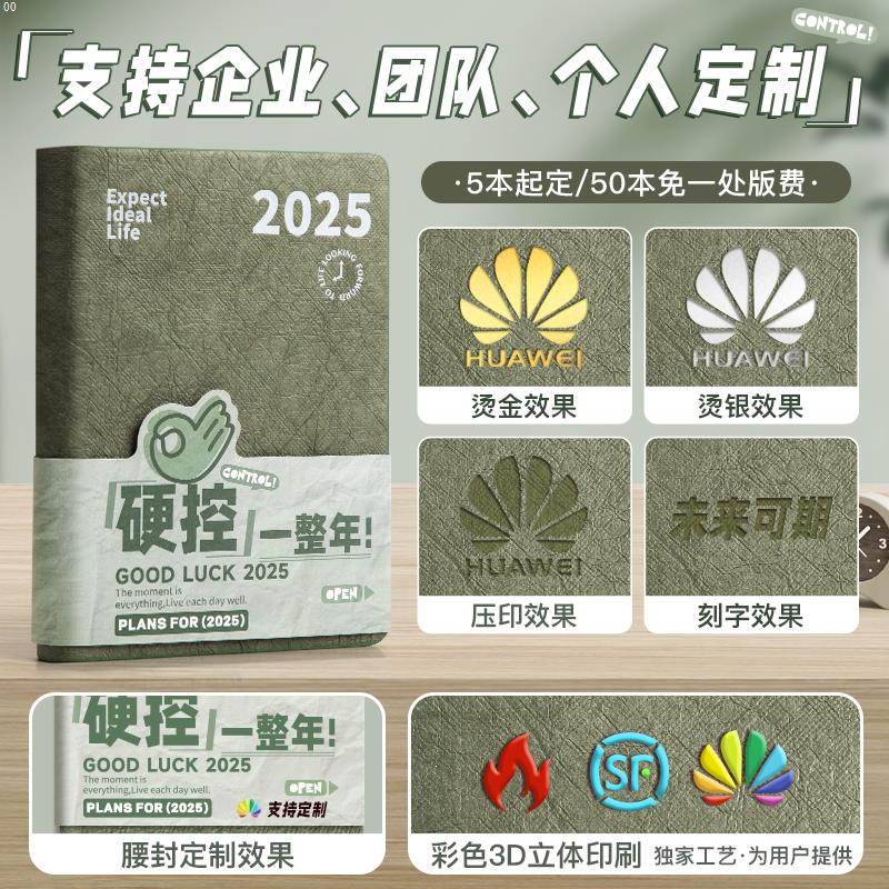 2025年日程本计划本日记本商务自律打卡本时间管理365天效率手册 - 图0