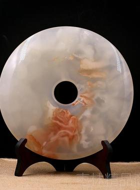 正品正天然阿富摆汗玉平安扣品件家居摆件玉客厅摆设璧和氏璧玉石