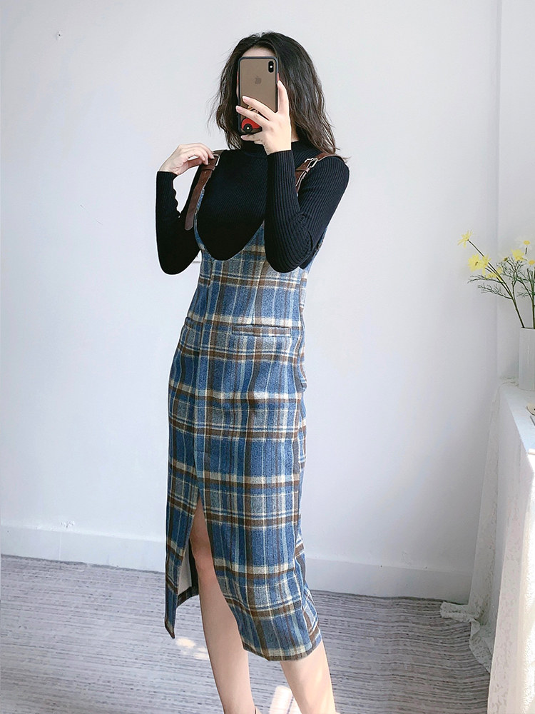 慕衣思毛呢2020秋季新款气质连衣裙 慕衣思连衣裙