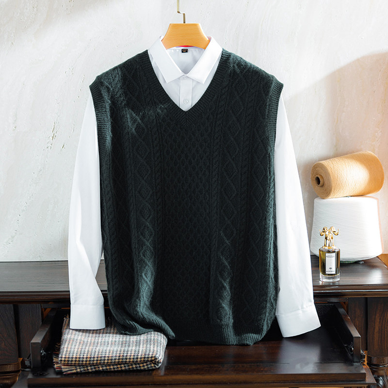 100纯山羊绒衫男背心马甲秋冬季针织打底羊毛高端V领加厚无袖毛衣,淘宝优惠券,粉丝福利购,淘宝优惠卷
